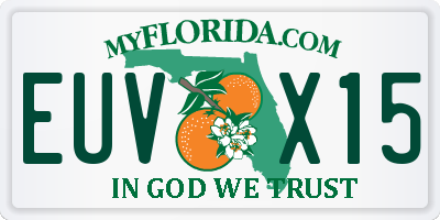 FL license plate EUVX15