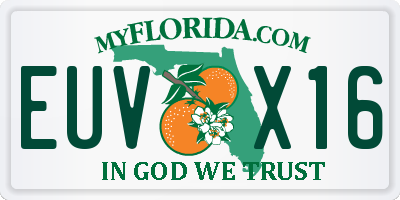 FL license plate EUVX16
