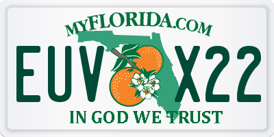 FL license plate EUVX22