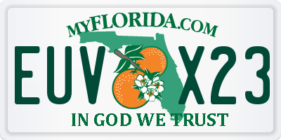 FL license plate EUVX23