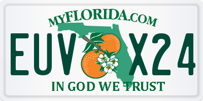 FL license plate EUVX24