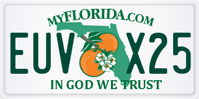 FL license plate EUVX25