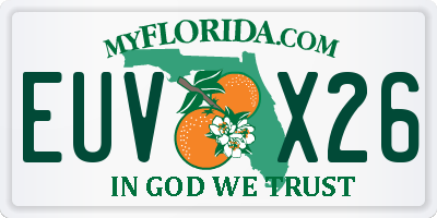 FL license plate EUVX26