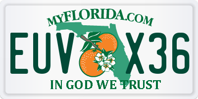 FL license plate EUVX36