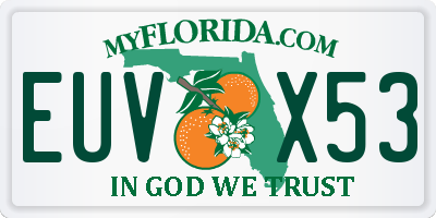 FL license plate EUVX53