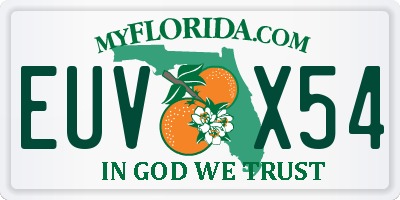 FL license plate EUVX54