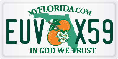FL license plate EUVX59
