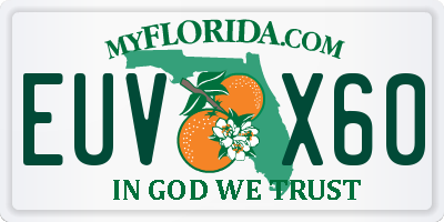 FL license plate EUVX60