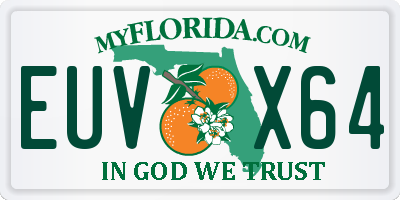FL license plate EUVX64