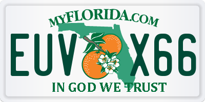 FL license plate EUVX66