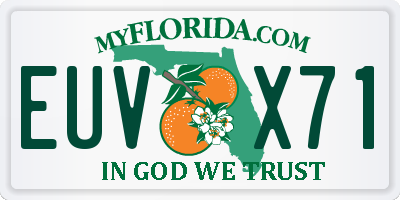 FL license plate EUVX71