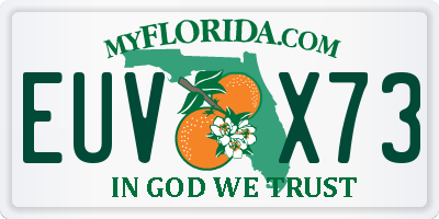 FL license plate EUVX73