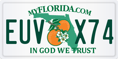 FL license plate EUVX74