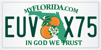 FL license plate EUVX75