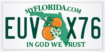 FL license plate EUVX76