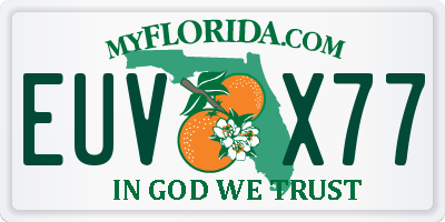 FL license plate EUVX77