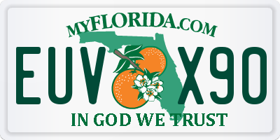FL license plate EUVX90