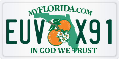 FL license plate EUVX91