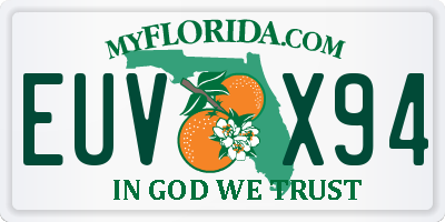 FL license plate EUVX94