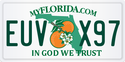 FL license plate EUVX97
