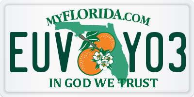 FL license plate EUVY03
