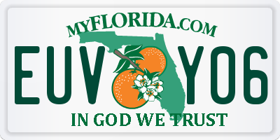 FL license plate EUVY06