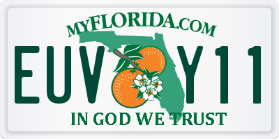 FL license plate EUVY11