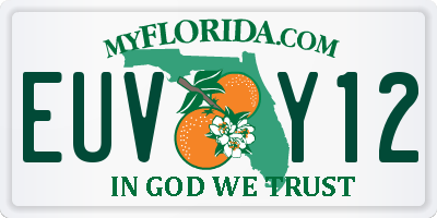 FL license plate EUVY12