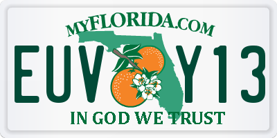 FL license plate EUVY13