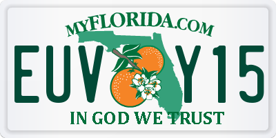 FL license plate EUVY15