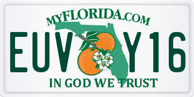 FL license plate EUVY16