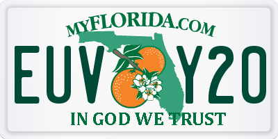 FL license plate EUVY20