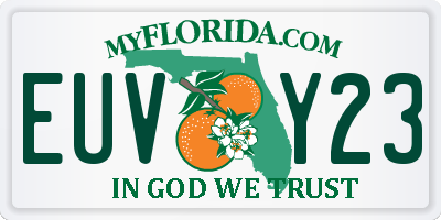 FL license plate EUVY23