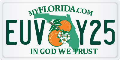 FL license plate EUVY25