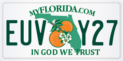 FL license plate EUVY27