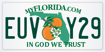 FL license plate EUVY29