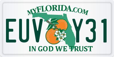 FL license plate EUVY31