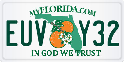 FL license plate EUVY32