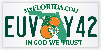 FL license plate EUVY42