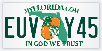 FL license plate EUVY45