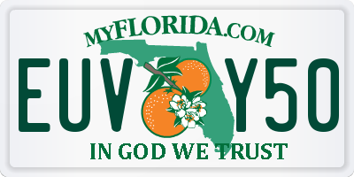 FL license plate EUVY50