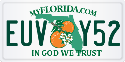 FL license plate EUVY52