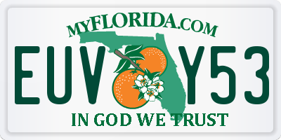 FL license plate EUVY53