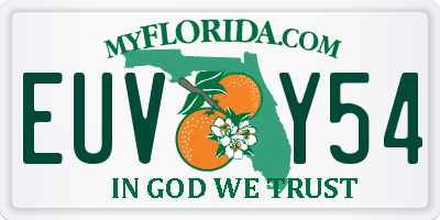 FL license plate EUVY54