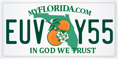 FL license plate EUVY55