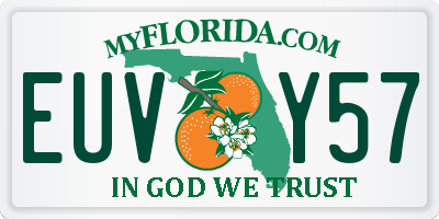 FL license plate EUVY57