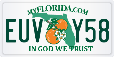 FL license plate EUVY58