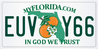 FL license plate EUVY66