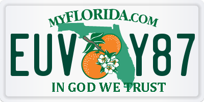 FL license plate EUVY87