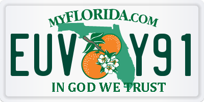 FL license plate EUVY91